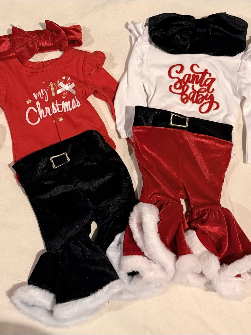 Christmas Baby Romper Set - Santa Baby & My 1st Christmas